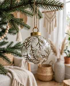 Adorno Navideño Colgante de Cristal Metálico Ecológico de Alta Calidad, Estilo Vintage, Transparente, para Decoración Festiva - Product Image 1