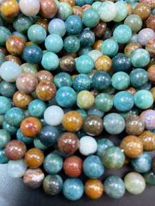 Cuentas de Jaspe Oceánico Natural, Redondas, Hermosas, Azules, Marrones y Naranjas, Cuentas de Piedras Preciosas de Alta Calidad para Joyería - Product Image 6