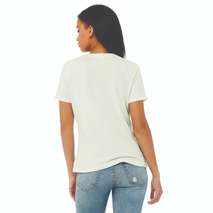 Women's O Neck T-Shirt 100% Airlume Combed and <b>Ring</b> Spun Cotton For STreetwear Citron Women's Relaxed Short Sleeve O Neck T-Shir - Product Image 3