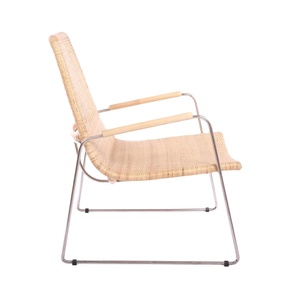Louise Simple <b>Lounge</b> <b>Chair</b> Aluminum Frame WovenRattan Natural Color Finish Indoor/Outdoor Leisure & Dining Use for Hotels Homes - Product Image 4