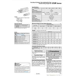 Cilindro de montaje libre SMC Pneumatics, piezas neumáticas - Product Image 3