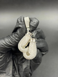 Pendentif personnalisé en argent 925, or et diamants, style hip-hop, diamants ronds taille brillant cultivés en laboratoire, bijoux à porter au quotidien - Product Image 1