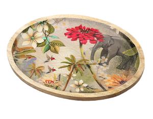 Bandeja de servicio con estampado de madera elegante moderna Bandeja de desayuno de nuevo diseño de alta calidad para el hogar y el hotel Paquete de platos - Product Image 1