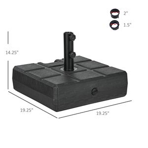 Base per Ombrellone Nera Riempibile per Pali da 1,5 o 1,9 Pollici, per Ombrelloni da Patio e Basi - Product Image 3