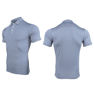 Men's Slim Fit Solid Color Short Sleeve Polo Shirt Knitted Casual Wear Yellow - Product Image 3