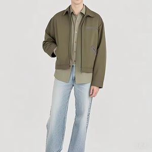 Veste en toile épaisse personnalisée, fabricant de vêtements OEM, veste de travail vintage personnalisée avec fermeture éclair, veste de travail en toile durable pour hommes - Product Image 2