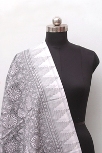 Pareo de Playa Ligero para Mujer, 100% Algodón, Diseño Floral Gris, Chal de Verano, Cubre Traje de Baño - Product Image 3