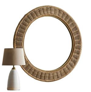 ESPEJO DE RATÁN NATURAL 100% DE ALTA CALIDAD PARA LUJOSAS HABITACIONES DE ESTILO TROPICAL - Product Image 5