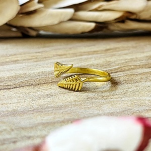 Top Choice Boho Fern Leaf Ring Brass Rings For Women 18k Gold Plated Bypass <b>Wrap</b> Floral Jewelry For Wholesale/OEM/ODM - Product Image 5