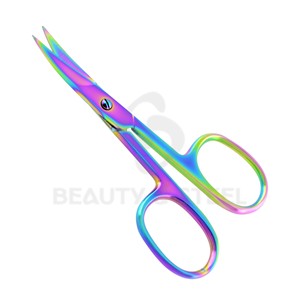 Ciseaux de manucure de qualité chirurgicale supérieure avec poignées ergonomiques larges et esthétique arc-en-ciel pour une précision experte - Product Image 2