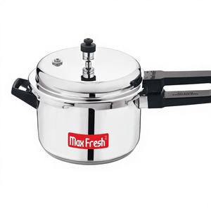 Casserole à pression Maxfresh en acier inoxydable triple couche, robuste et durable, couvercle extérieur anti-explosion, compatible lave-vaisselle, compatible gaz et induction - Product Image 1