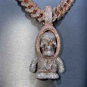 Colgante de logotipo con incrustaciones de moissanita VVS, plata de ley 925, diseño personalizado de rapero, estilo hip hop, colgante de dibujos animados para hombre - Product Image 1