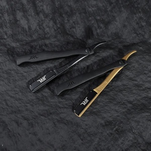 JRL Gold <b>Straight</b> <b>Razor</b> High Quality Shaving Tool Custom Logo Color Packing JRL Magnetic <b>Straight</b> <b>Razor</b> - Black/Gold - Product Image 1