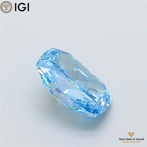 Diamant de laboratoire CVD de couleur bleu vif fantaisie, clarté VVS2, 1,00 carat, forme coussin, avec certificat IGI, pour cadeau de bague de luxe - Product Image 6