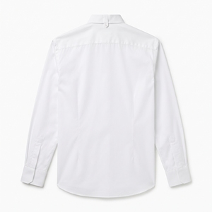 Camisa de Vestir Formal de Manga Larga para Hombre, Blanca, 100% Algodón, Transpirable, Teñida con Hilo, con Botones y Bolsillo en el Pecho, ODM, Ropa de Oficina - Product Image 2