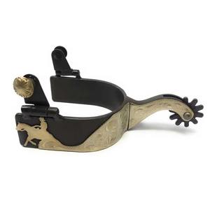 เดือยขี่ม้าแบบตะวันตกสำหรับมืออาชีพ พร้อมลวดลายดอกไม้เคลือบเงิน - Product Image 5