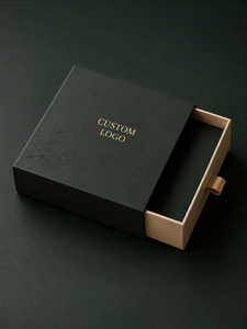 Boîte à bijoux de luxe personnalisée, boîte-cadeau en carton avec tiroir, emballage avec logo imprimé pour bague, collier, pendentif - Product Image 1