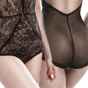 Women's Black Lace Bodysuit Sexy See Through Shapewear Medium Control Lingerie Seamless Fit - Product Image 2