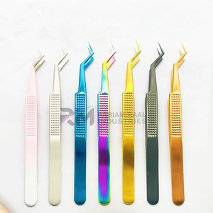 Ensemble de 5 pinces à cils de différentes couleurs plasma, pointe de précision, prise en main douce, pinces pour extensions de cils, nouveau design de prise en main - Product Image 5