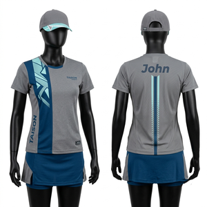 Uniforme de tennis en polyester et élasthanne de qualité supérieure 180 GSM, panneaux latéraux noirs, impression par sublimation, logo personnalisé - Product Image 4