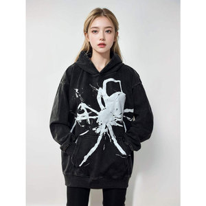 Sudadera con Capucha Unisex Qualitup, Diseño 3D de Mano de Sangre/Araña, Estilo Gótico Punk, Moda Urbana, Tejido Holgado de Felpa, Ecológica - Product Image 4