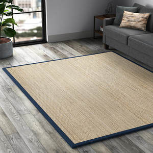 Alfombra tejida a mano Seagrass Beige Area Coastal Farmhouse Decor; Set Premium - Product Image 1