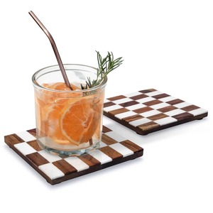 Wooden Pallet Personalized Customized Walnut Bohemian Design Handmade Washable Beverage Coasters Serving <b>Boards</b> for Hot Cold - Product Image 1