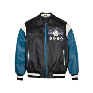 Nouvelle veste en cuir PU effet peau de vache vintage décontractée pour homme, style motard printanier avec logo frontal, personnalisez votre style. - Product Image 4