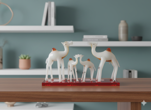 Figurine de famille de chameaux en verre artisanal, décoration de luxe pour la maison, cadeau, objet de décoration, anniversaire, Saint-Valentin, export, art de collection haut de gamme - Product Image 3