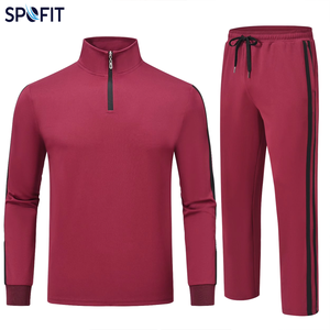 Survêtements à capuche personnalisés élégants unisexes en polaire pour l'hiver, pour le jogging et l'entraînement, avec logo imprimé par transfert thermique, motif Paisley/uni - Product Image 1