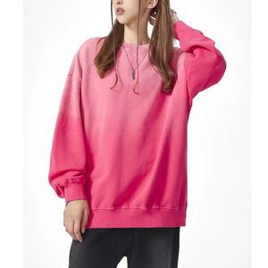 เสื้อสเวตเชิ้ตแฟชั่นฤดูใบไม้ร่วง สีชมพูพื้น ทรงครอป หนัก 220 กรัม ผ้าฝ้าย 100% สไตล์สปอร์ต สตรีทแวร์ สำหรับผู้หญิงและเด็กผู้หญิง ทรงไหล่ตก - Product Image 2