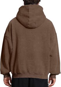 Sudadera con capucha y cremallera para hombre, estilo vintage, 100% algodón, lavado ácido, estilo holgado, con cremallera completa, moda urbana, venta al por mayor - Product Image 2
