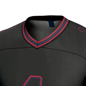 Maillot de football américain streetwear noir épais en maille, coupe ample rétro, imprimé par sublimation, décontracté, pour équipe - Product Image 5