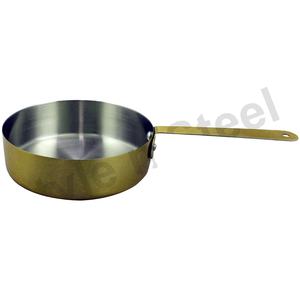 กระทะทอดขนาดเล็ก สีทอง สแตนเลสสตีล ปลอดภัยต่อสิ่งแวดล้อม หรูหรา คลาสสิก ใช้ได้กับเตาแก๊สและเตาแม่เหล็กไฟฟ้า ความจุ 1-2 ลิตร ชุดเครื่องครัว - Product Image 1
