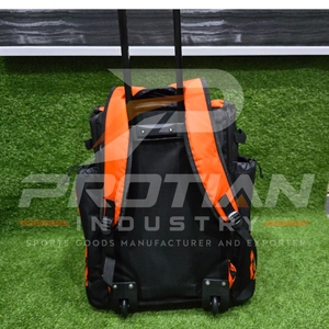 Protian Custom Baseball <b>Backpack</b> Orange Black 22 Number Nylon <b>Wheeled</b> Sports Bag 50-70L Capacity - Product Image 3