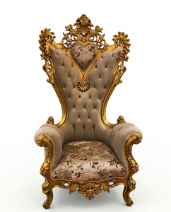 Luxury Royal Inspired Single Seater <b>Sofa</b> with Strong Solid <b>Wood</b> <b>Frame</b> and Plush Cushioned Seating for Living Room - Product Image 2