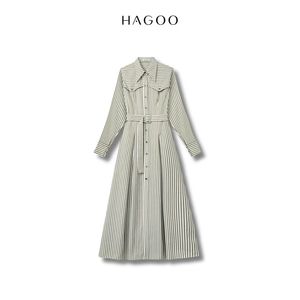 Vestido midi informal con cuello camisero, vestido de verano tejido con cinturón y dobladillo recto para uso diario [V9066] - Product Image 6