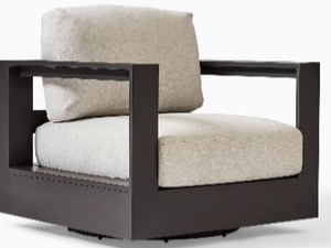 Fauteuil de jardin pivotant en aluminium pour extérieur, chaise longue rembourrée pour patio, siège de patio imperméable pour villa - Product Image 1