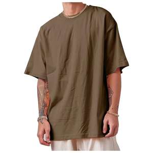 T-shirt en coton oversize pour homme, grande taille, manches courtes, impression personnalisée, coton uni durable avec design vierge - Product Image 2