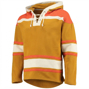Dark Yellow Ice Hockey Jersey Breathable Hoodie Vintage Pullover Custom Sportswear <b>Thermal</b> Front 100% Cotton Anti-Bacterial - Product Image 1