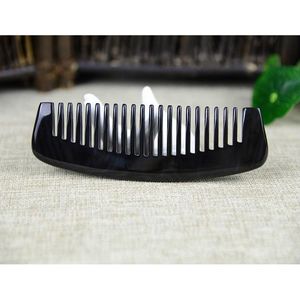 Peigne à cheveux en corne de buffle naturelle de qualité export, fait main, outil de toilettage de barbe, à dents larges, accessoire de soin des cheveux en corne polie - Product Image 1