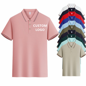 Polo de golf rose bébé personnalisé avec logo, manches courtes, couleur unie, respirant, en polyester tricoté, vêtements de golf décontractés - Product Image 2