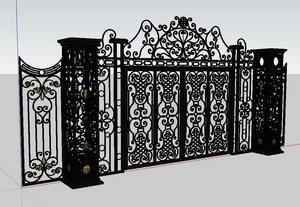 Decorative Wrought Iron <b>Security</b> Gate Design Compound Wall Durable Eco-Friendly Rodent Proof 8ft Outdoor Powder 3D Modeling - Product Image 2