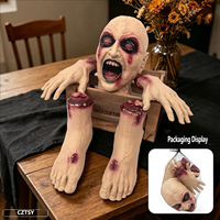 Figurines d'horreur d'Halloween en sacs filets avec têtes de fantômes, mains et pieds coupés, décorations pour maisons hantées et accessoires de farces