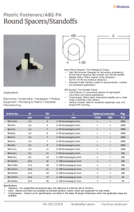 ID6พลาสติก ABS ทรงกลม OD11รอง M6เครื่องซักผ้าไนล่อน - Product Image 3
