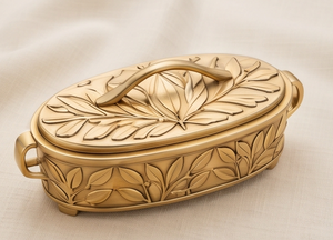 Elegante Contenedor de Metal Dorado con Diseño de Hojas para Frutos Secos, Caja de Almacenamiento de Dátiles de Lujo con Asas, Lata Decorativa para Regalo, Hogar y Cocina - Product Image 3
