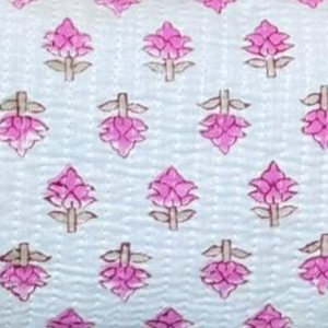 Juego de Bolsas de Cosméticos Acolchadas de Algodón con Diseño Floral Rosa, Impresas a Mano, Ecológicas, Lavables a Máquina, Suaves, Impermeables y Duraderas - Product Image 4