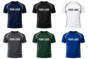 เสื้อยืดคอกลมแขนสั้นผู้ชาย สีตามสั่ง ทรงปกติ แห้งเร็ว พิมพ์โลโก้ตามสั่ง ผ้าถักแบบสปอร์ต โพลีเอสเตอร์ 100% - Product Image 6