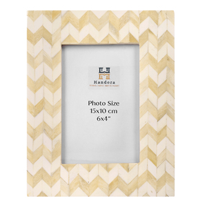 Handora Modern Wooden Photo <b>Frame</b> <b>6x4</b> Inch Rectangular Vertical Handmade Bone Inlay Elegant Tabletop Display - Product Image 6