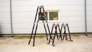 บันไดพับอเนกประสงค์ VIETLADDERS EN131 NVLG-45 แบบ 4 ตอน ทำจากอลูมิเนียม สำหรับงานอุตสาหกรรม ความสูง 12 ฟุต ใช้งานได้หลายตำแหน่ง เหมาะสำหรับบ้าน ซูเปอร์มาร์เก็ต และคลังสินค้า - Product Image 5